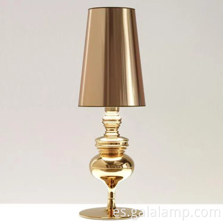 Lámpara de mesa inalámbrica de metal dorado moderna para decoración del hogar